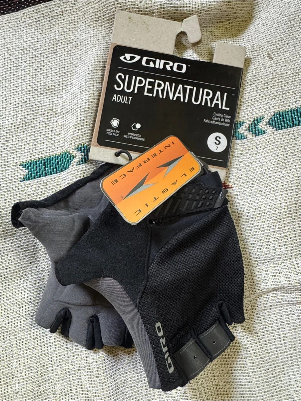 Giro bike cycling gloves supernatural padded palm black grey NWT adult small NEW